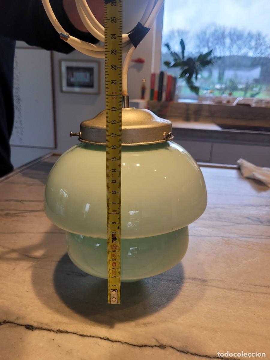 Vintage: L&aacute;mpara Techo Opalina Cristal Azul Cielo - Foto 4
