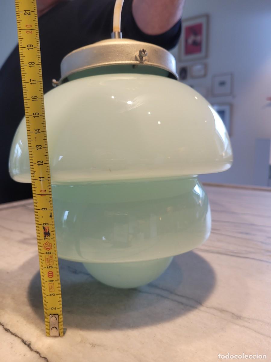 Vintage: L&aacute;mpara Techo Opalina Cristal Azul Cielo - Foto 8