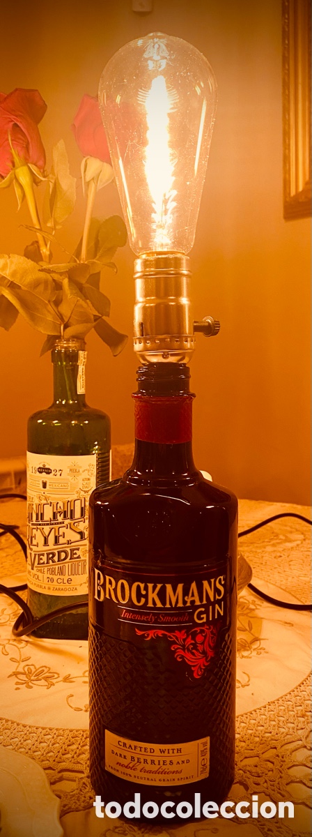Vintage: L&aacute;mpara artesanal hecha con botella - Foto 3