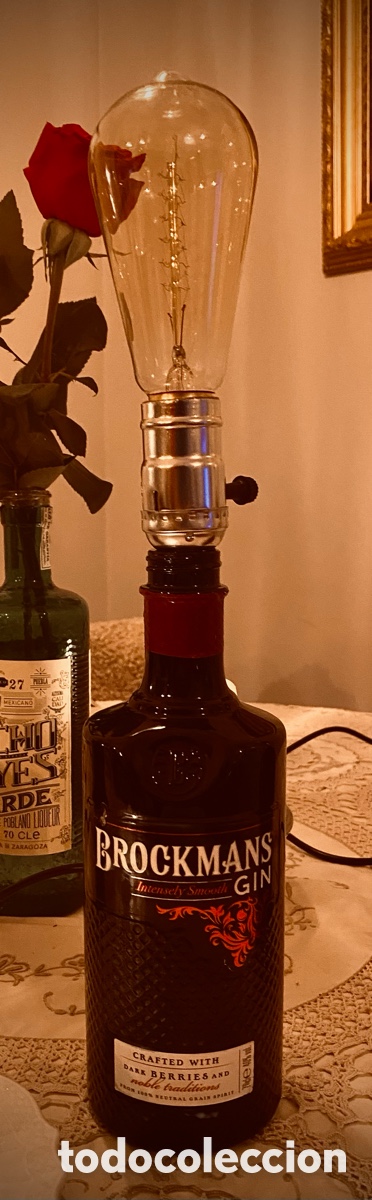 Vintage: L&aacute;mpara artesanal hecha con botella - Foto 1