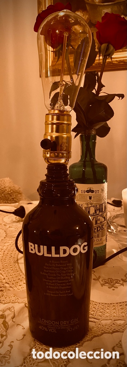 Vintage: L&aacute;mpara artesanal hecha con botella - Foto 1