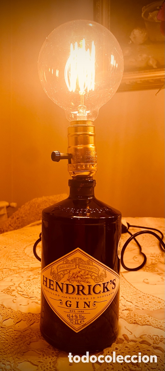 Vintage: L&aacute;mpara artesanal hecha con botella - Foto 2