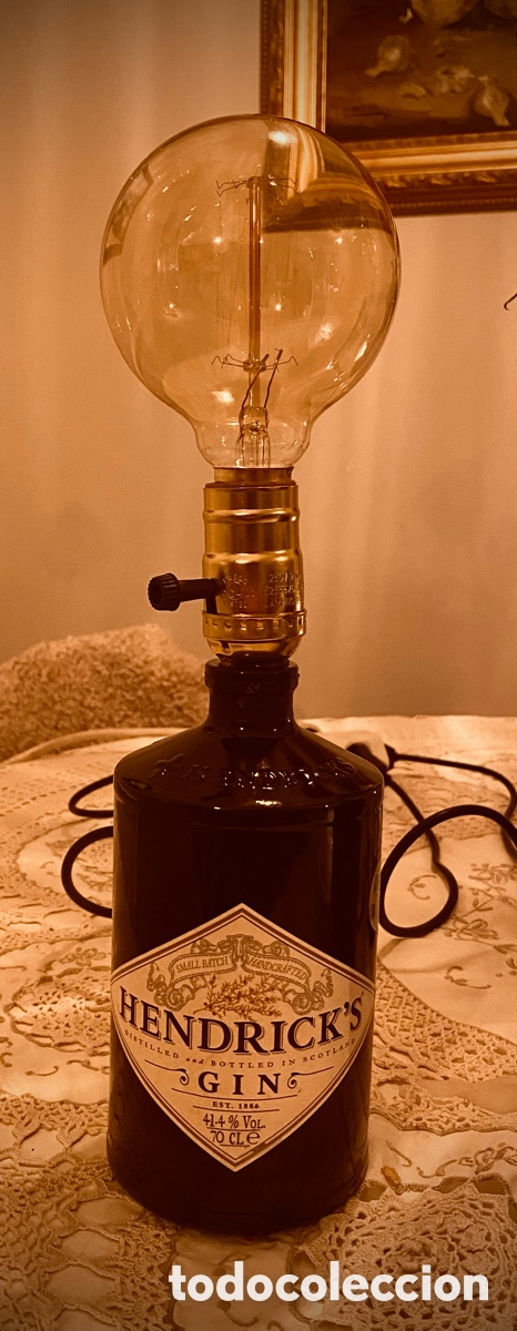 Vintage: L&aacute;mpara artesanal hecha con botella - Foto 1