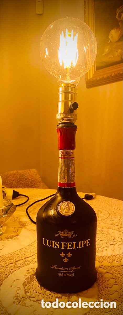 Vintage: L&aacute;mpara artesanal hecha con botella - Foto 2