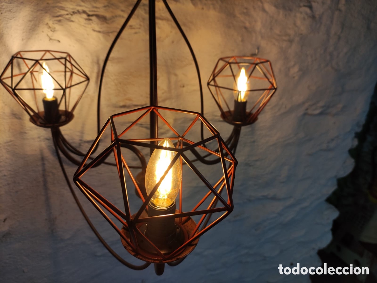 Vintage: L&aacute;mpara de techo 3 brazos - Foto 5