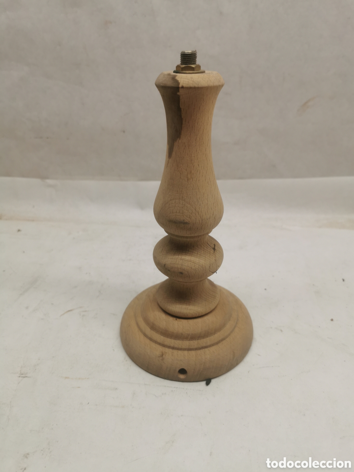 Vintage: Pie l&aacute;mpara madera torneado - Foto 1