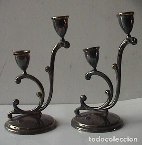 Vintage: PAREJA CANDELABROS DE METAL - Foto 3