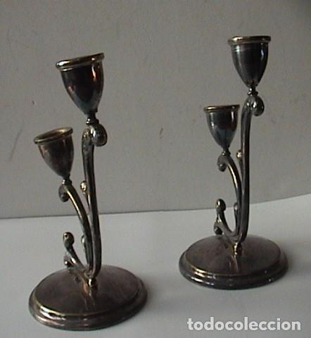 Vintage: PAREJA CANDELABROS DE METAL - Foto 4