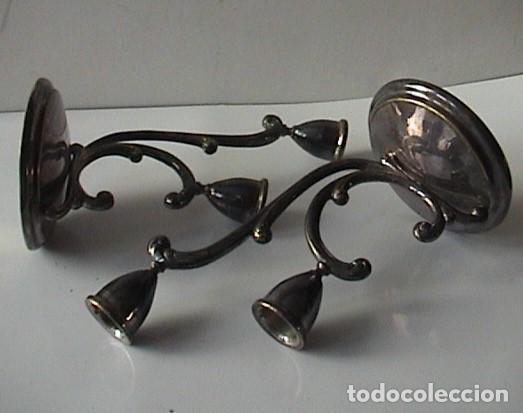 Vintage: PAREJA CANDELABROS DE METAL - Foto 5