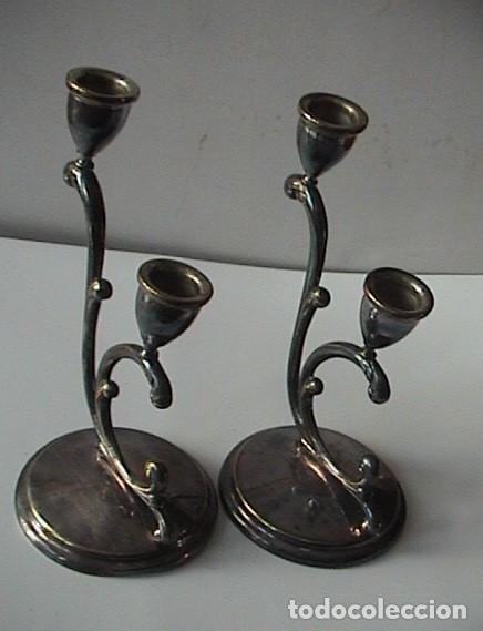 Vintage: PAREJA CANDELABROS DE METAL - Foto 6