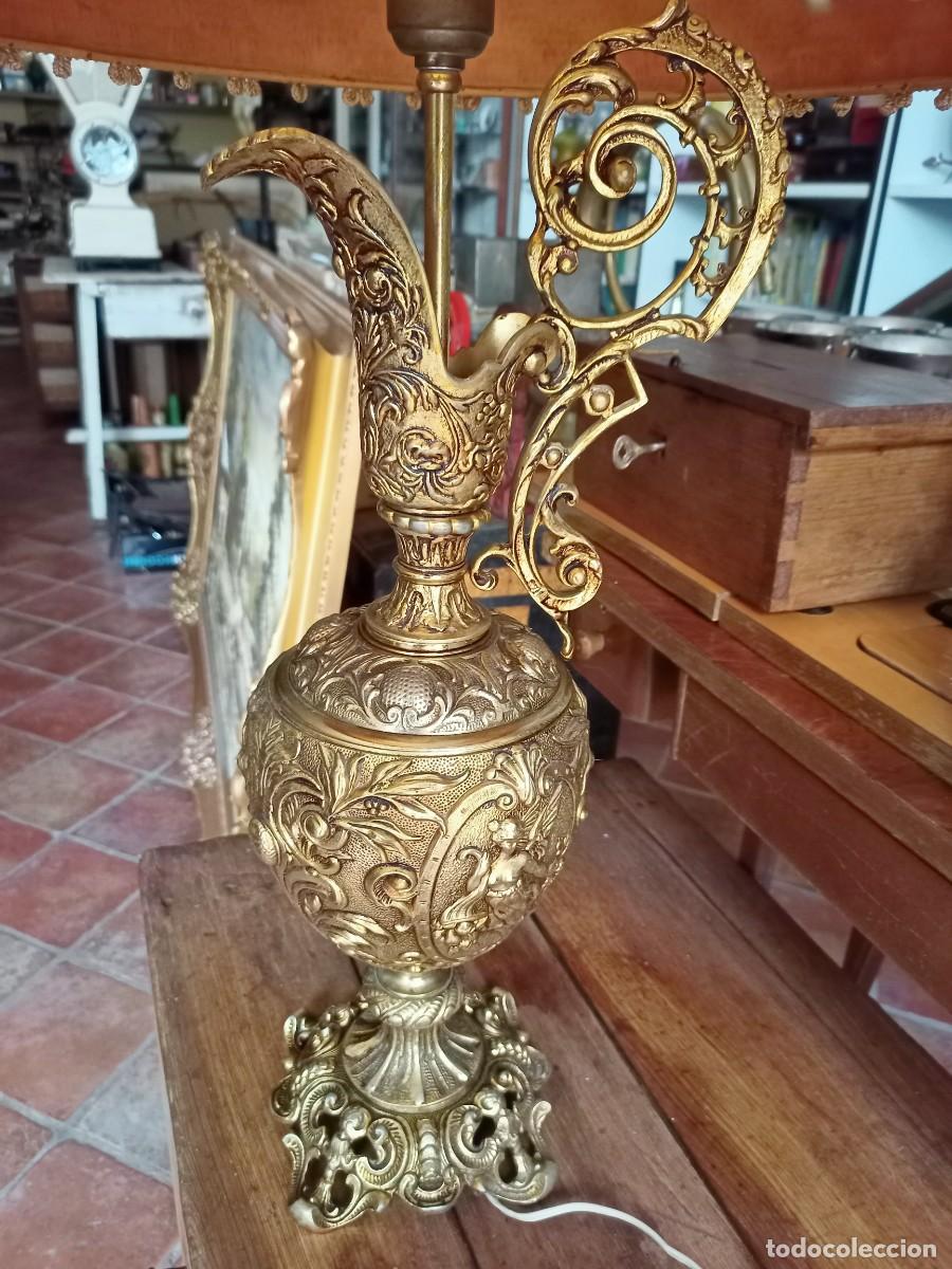 Vintage: Gran jarron l&aacute;mpara de bronce - Foto 1