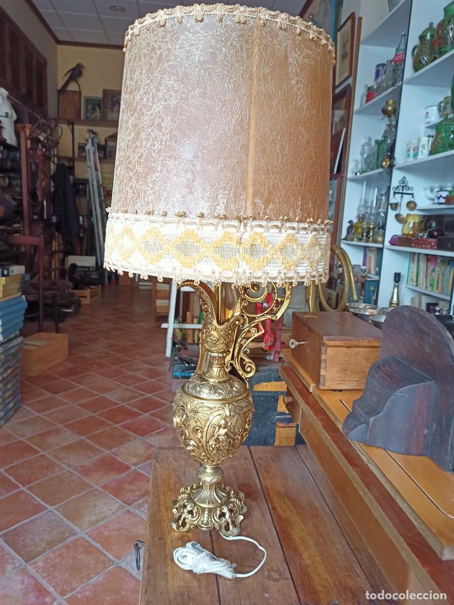 Vintage: Gran jarron l&aacute;mpara de bronce - Foto 2