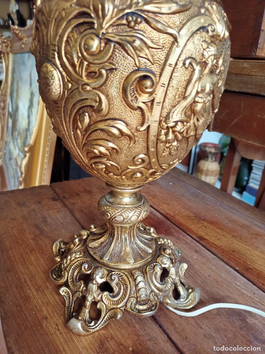 Vintage: Gran jarron l&aacute;mpara de bronce - Foto 4
