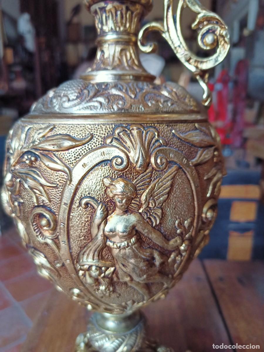 Vintage: Gran jarron l&aacute;mpara de bronce - Foto 5