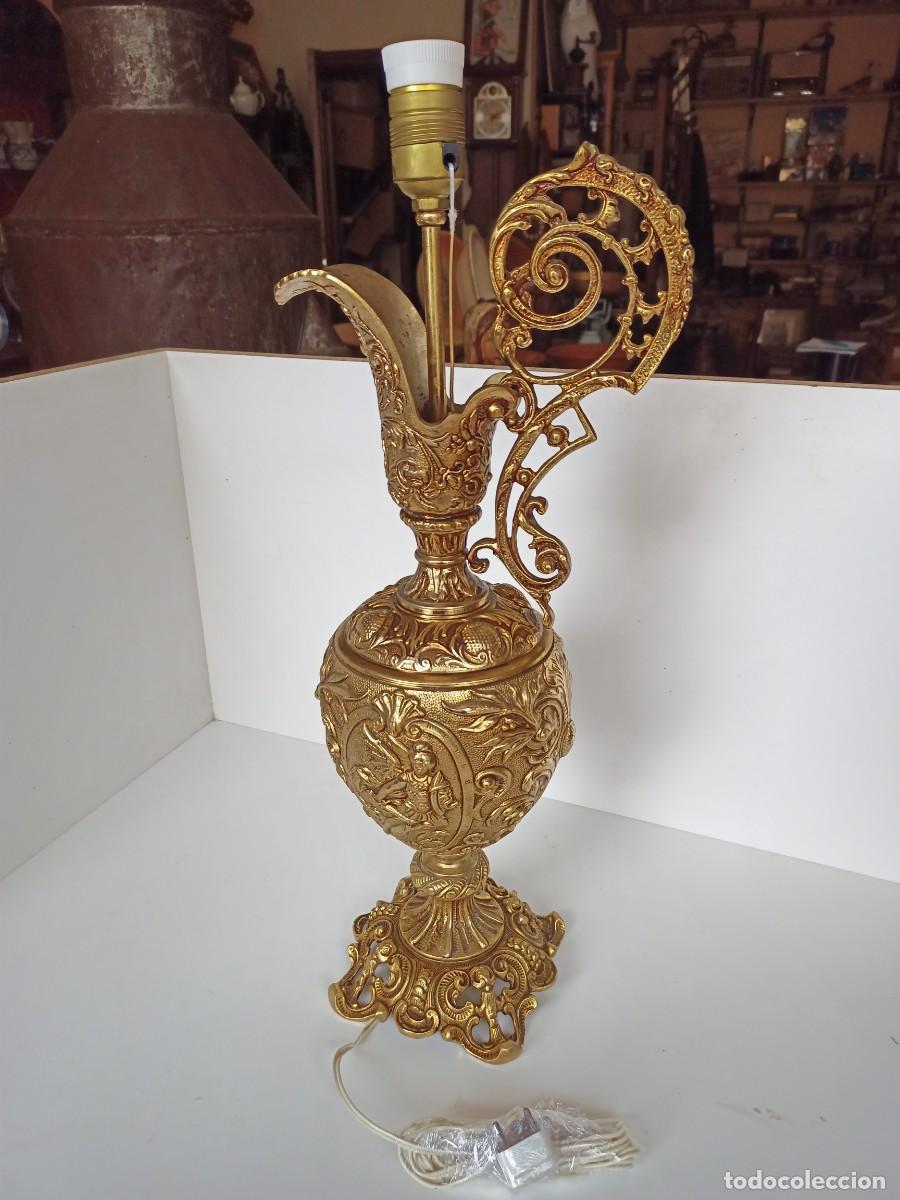 Vintage: Gran jarron l&aacute;mpara de bronce - Foto 7