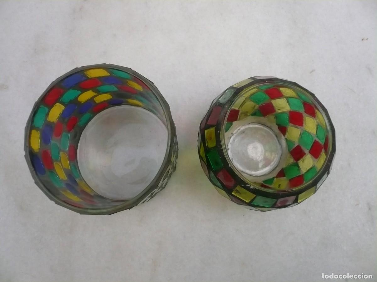 Vintage: PAREJA DE PORTAVELAS DE CRISTAL - Foto 4