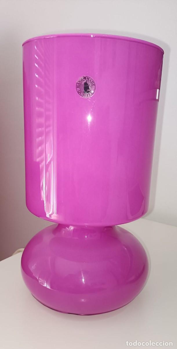 Vintage: L&aacute;mpara de mesa cristal opalino - Foto 1