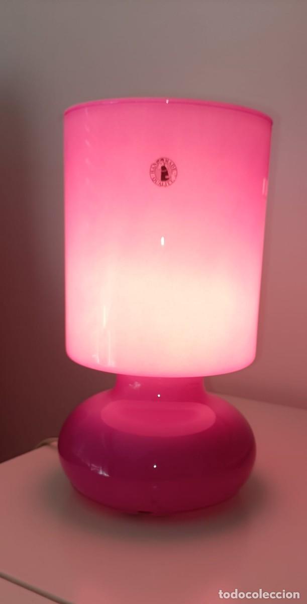 Vintage: L&aacute;mpara de mesa cristal opalino - Foto 2