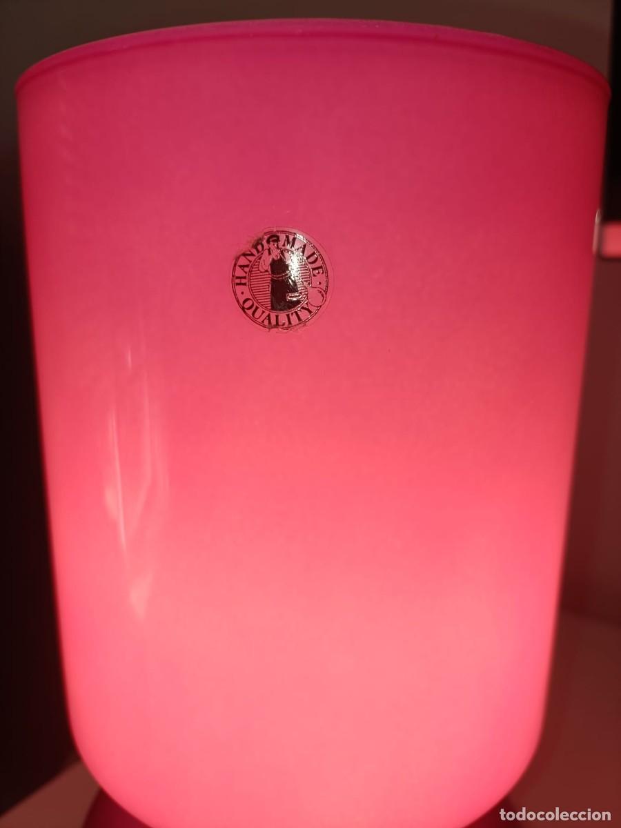 Vintage: L&aacute;mpara de mesa cristal opalino - Foto 8