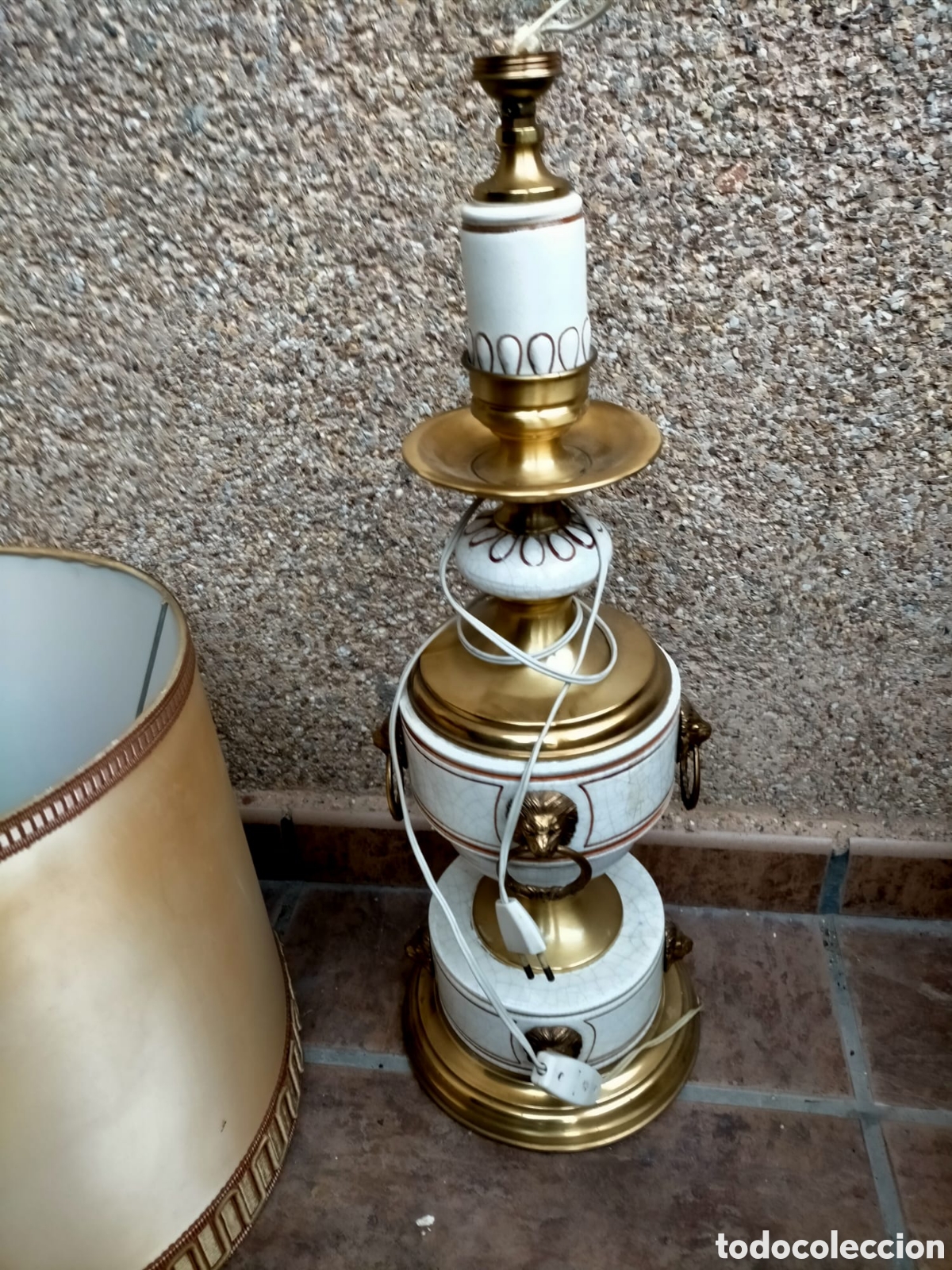 Vintage: LAMPARAS DE PIE DE PORCELANA Y METAL ref JJ - Foto 4