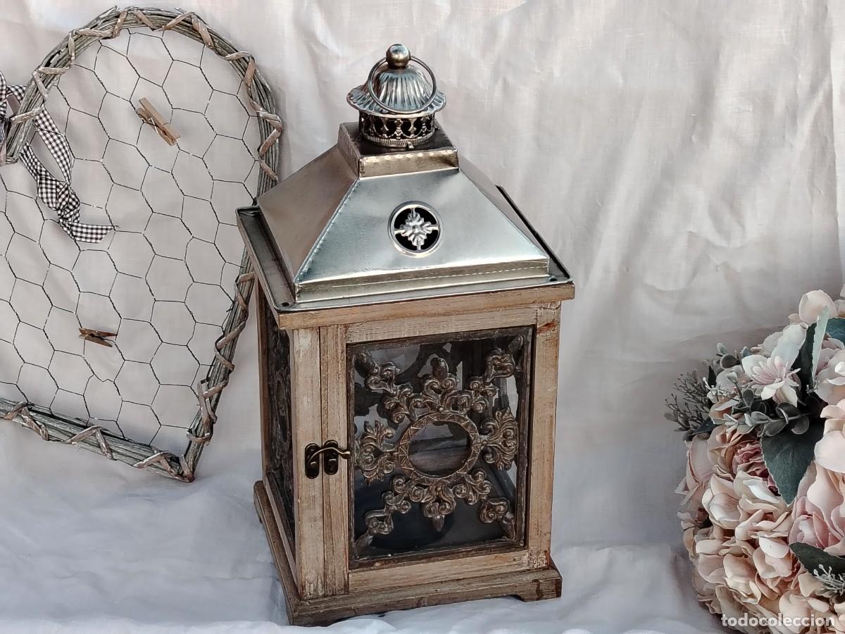Vintage: Farol de madera y metal - Foto 1
