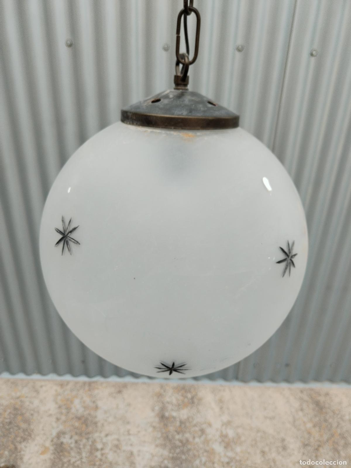 Vintage: lampara de techo globo cristal - Foto 2