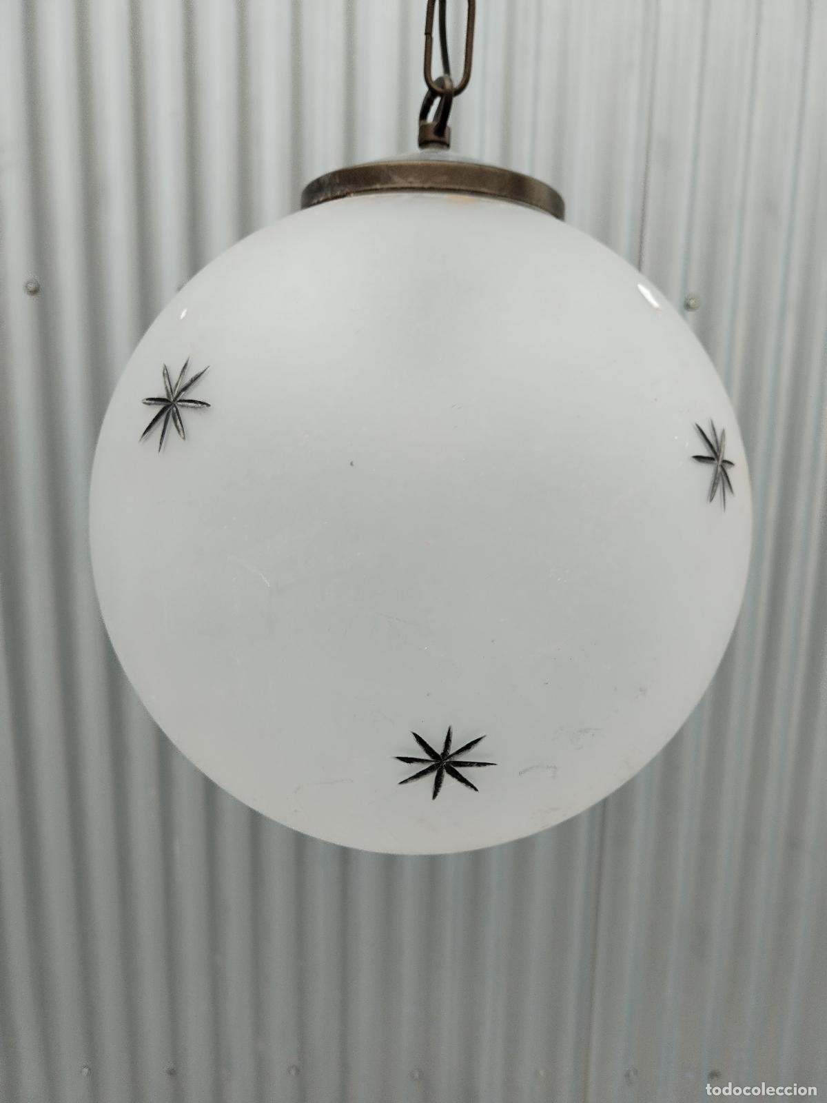 Vintage: lampara de techo globo cristal - Foto 3