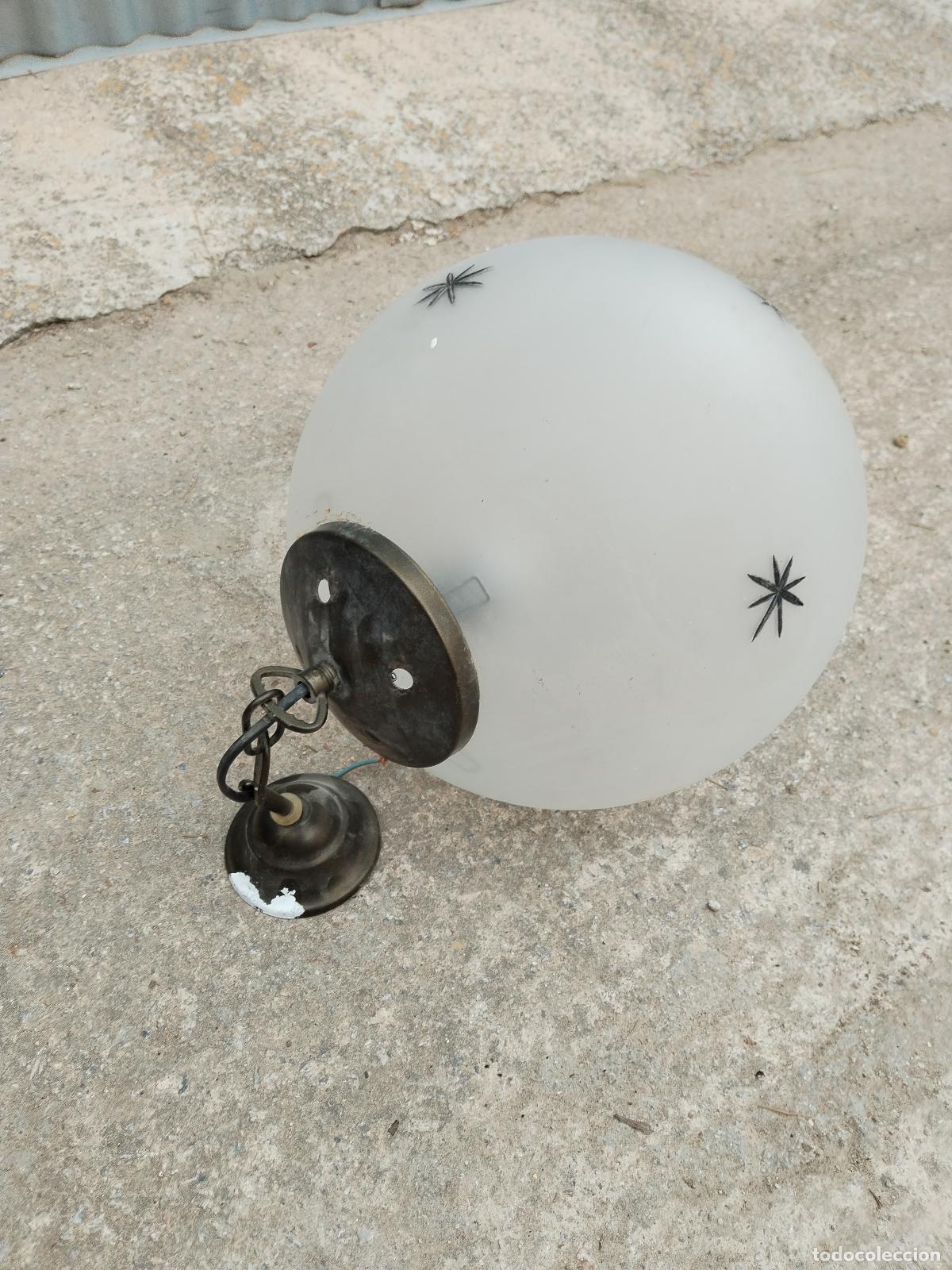 Vintage: lampara de techo globo cristal - Foto 6