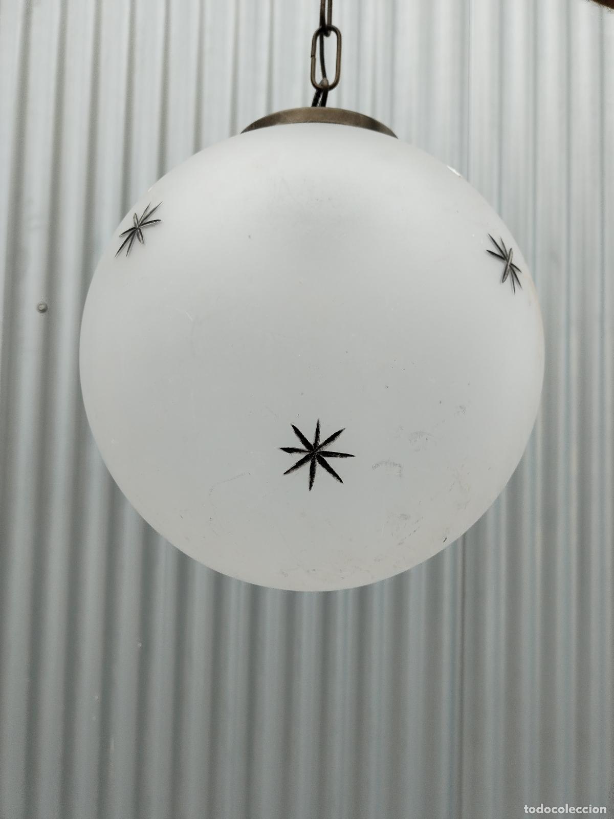 Vintage: lampara de techo globo cristal - Foto 1