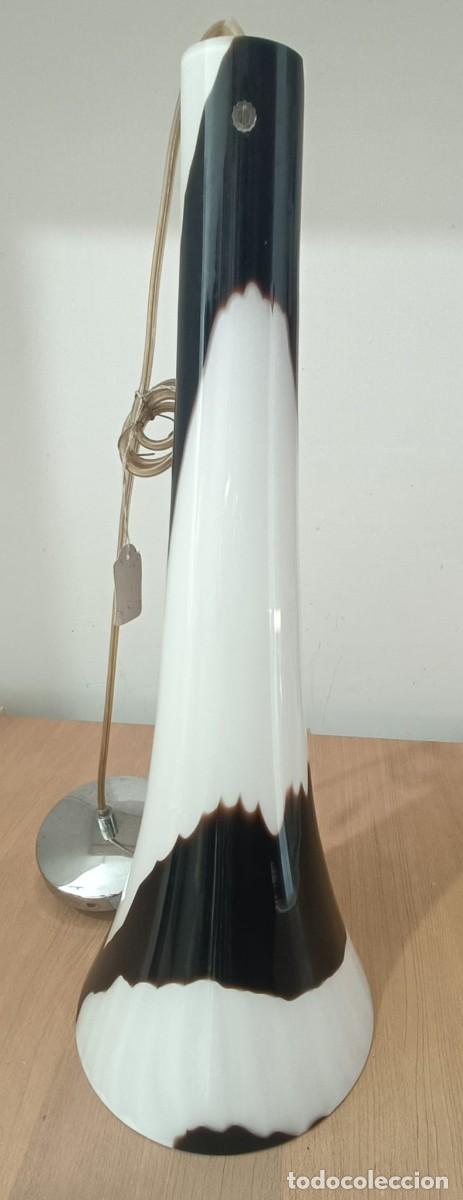 Vintage: L&aacute;mpara Schuller de techo con pantalla opalina blanco y marr&oacute;n - Foto 3