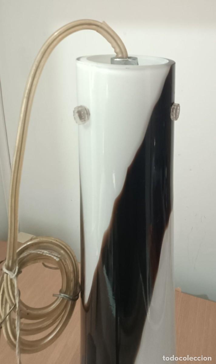 Vintage: L&aacute;mpara Schuller de techo con pantalla opalina blanco y marr&oacute;n - Foto 2