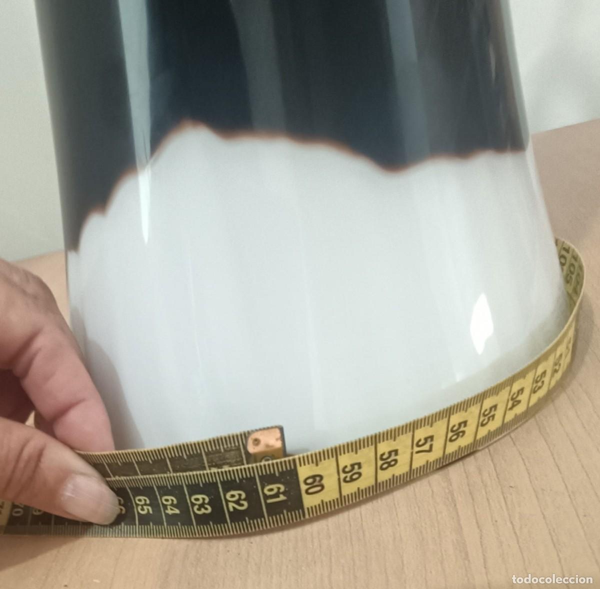 Vintage: L&aacute;mpara Schuller de techo con pantalla opalina blanco y marr&oacute;n - Foto 13