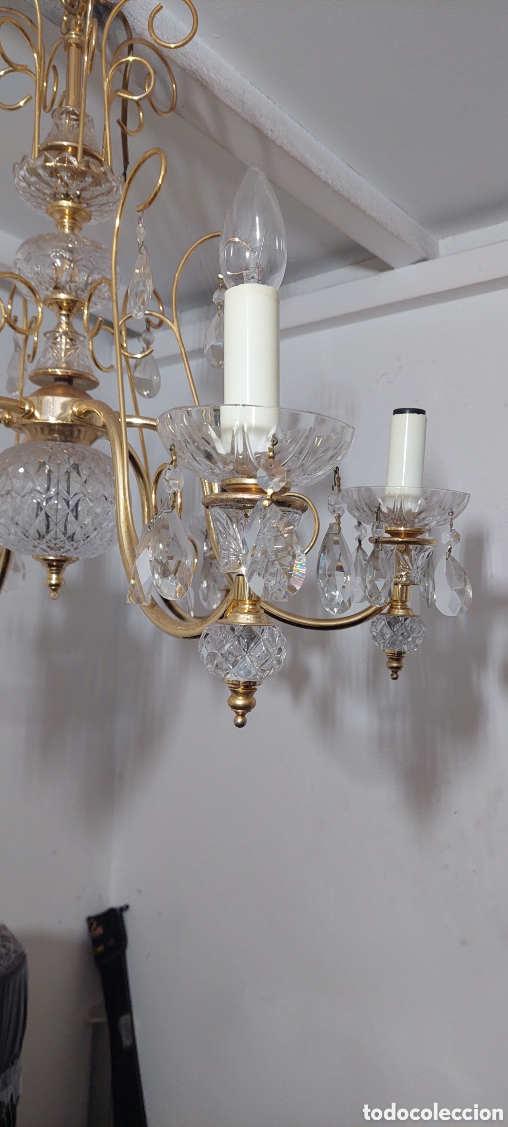 Vintage: Lampara de cristal cablead - Foto 3