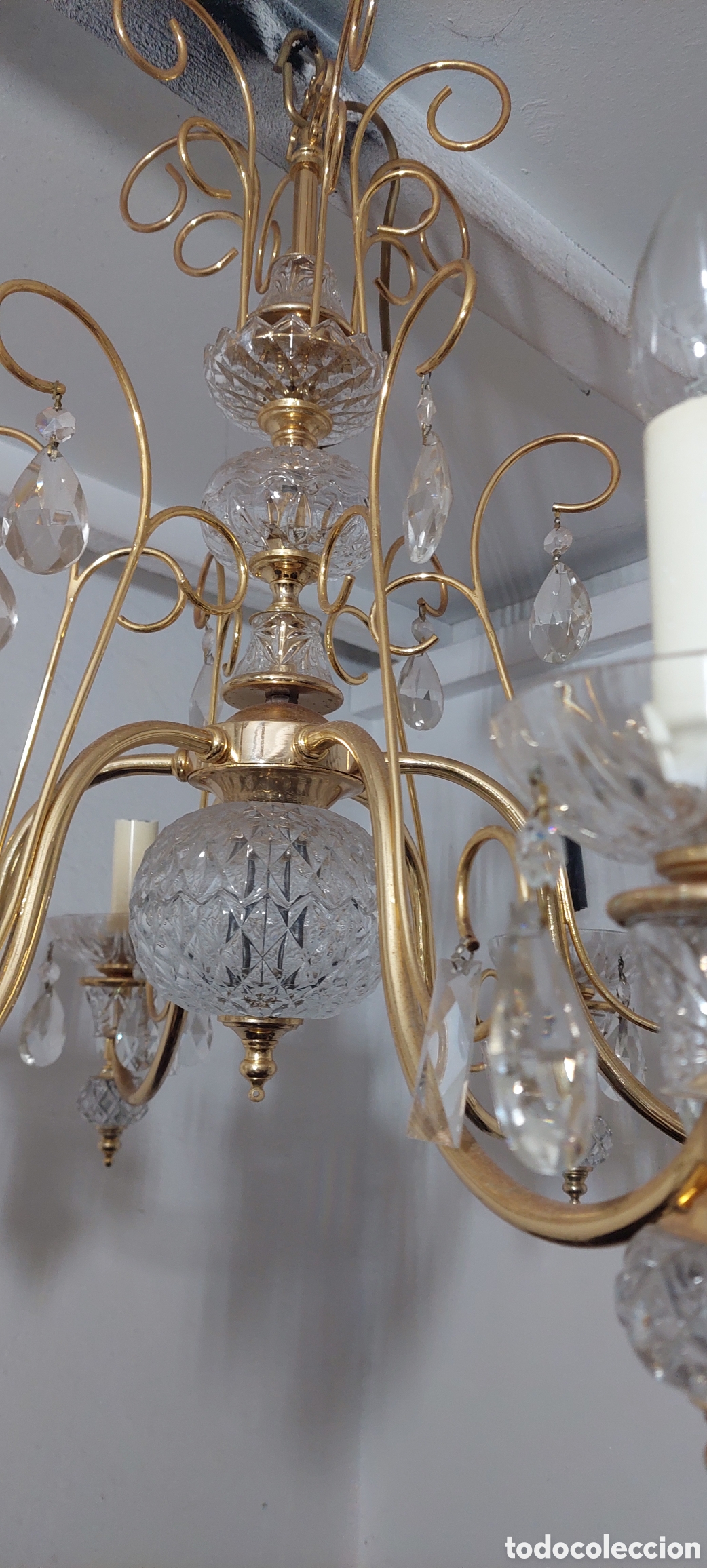 Vintage: Lampara de cristal cablead - Foto 4