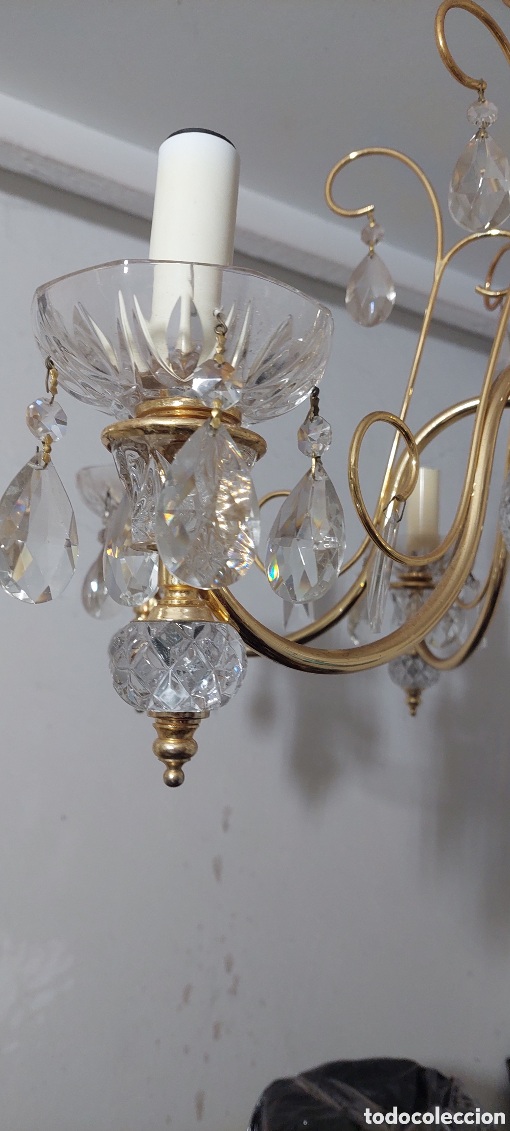 Vintage: Lampara de cristal cablead - Foto 5