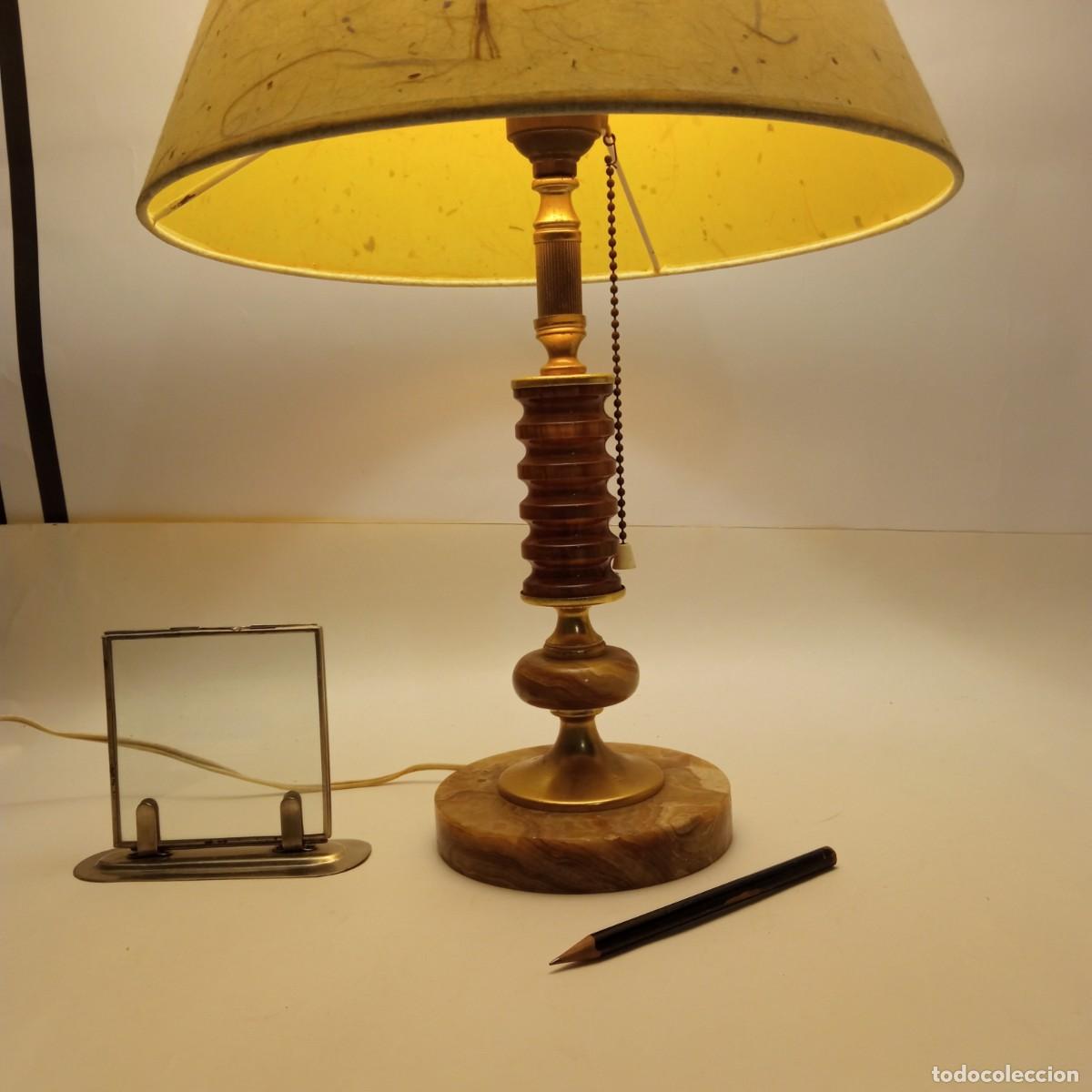 Vintage: Lampara sobremesa pie de marmol - Foto 6