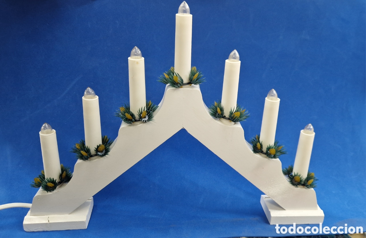 Vintage: Candelabro 7 velas , el&eacute;ctrico Navidad - Foto 2