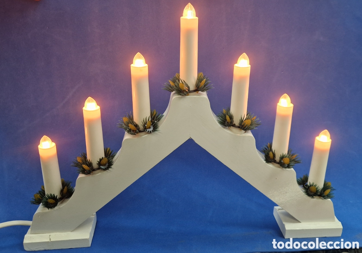 Vintage: Candelabro 7 velas , el&eacute;ctrico Navidad - Foto 1