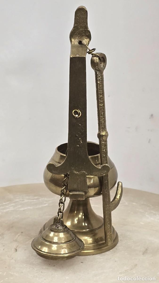 Vintage: L&aacute;mpara de aceite de bronce - Foto 3