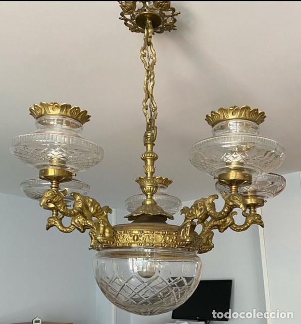 Vintage: Lampara Bronce Macizo - Foto 1