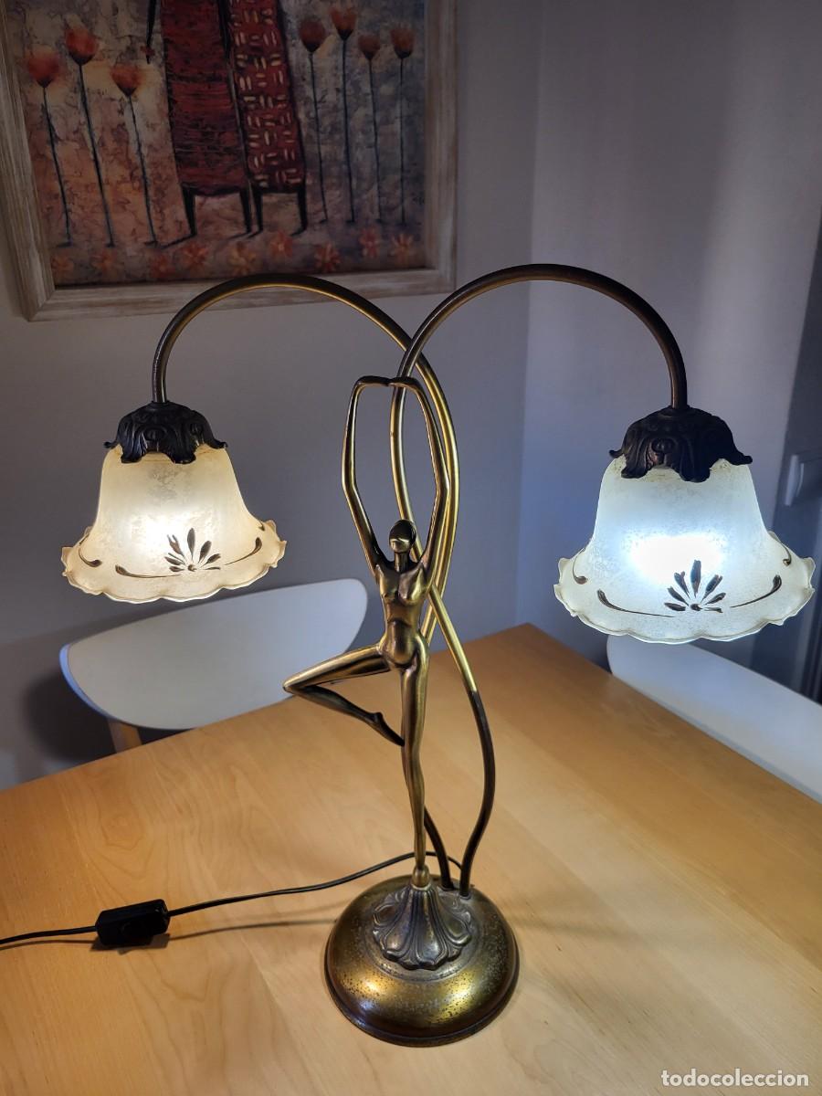 Vintage: L&Aacute;MPARA DE MESA ART NOUVEAU - Foto 1