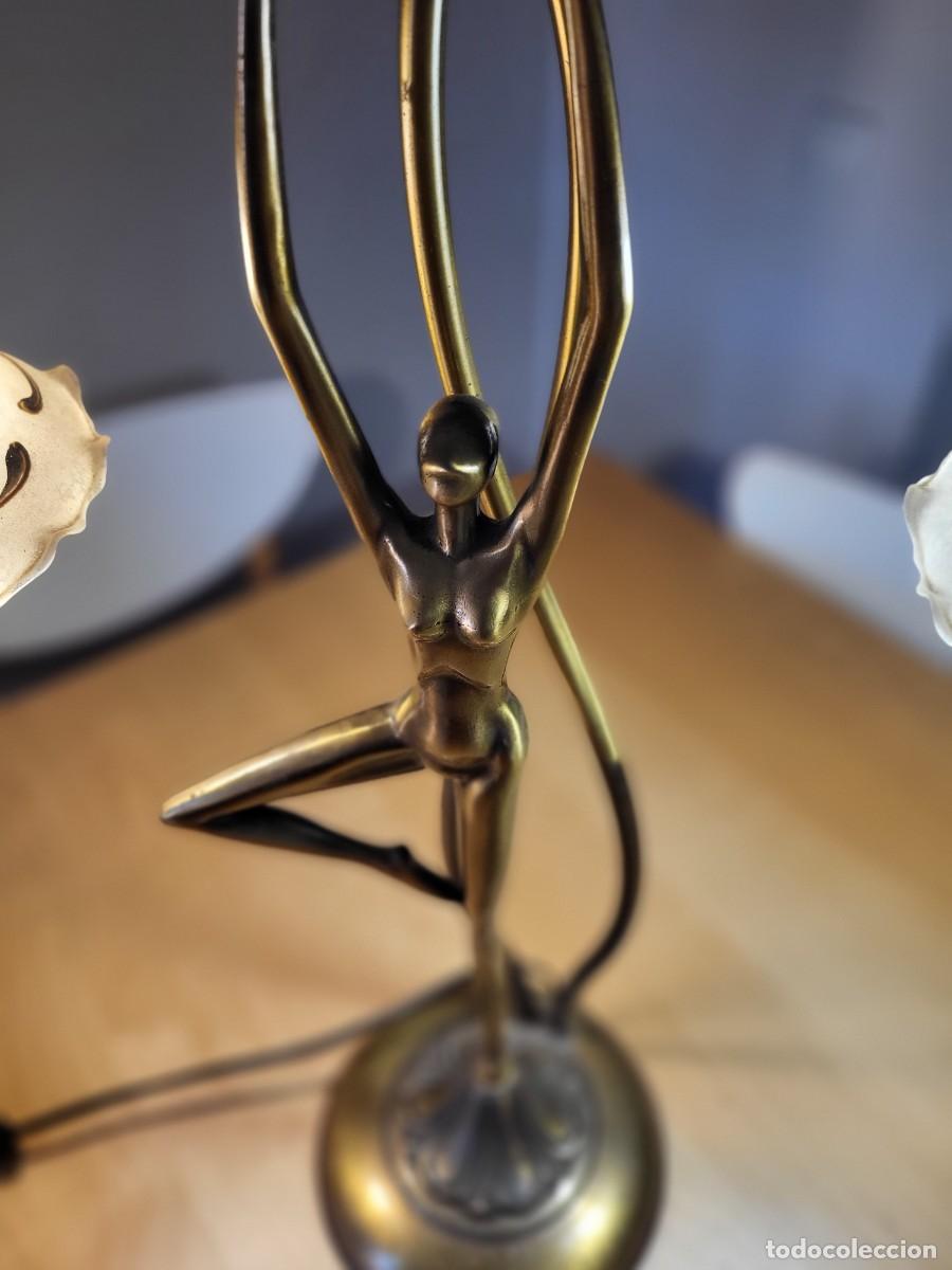 Vintage: L&Aacute;MPARA DE MESA ART NOUVEAU - Foto 4