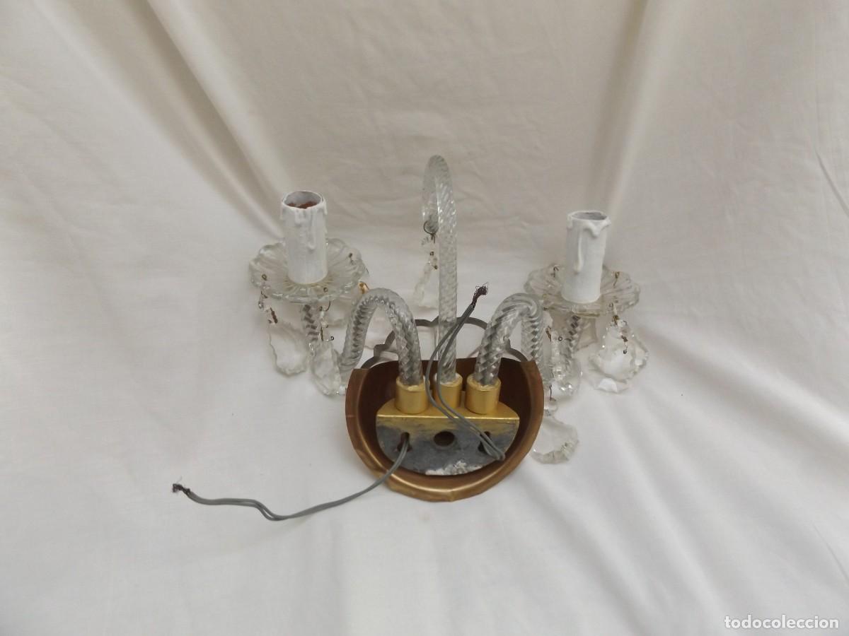 Vintage: aplique de vidrio con doble velas - Foto 2