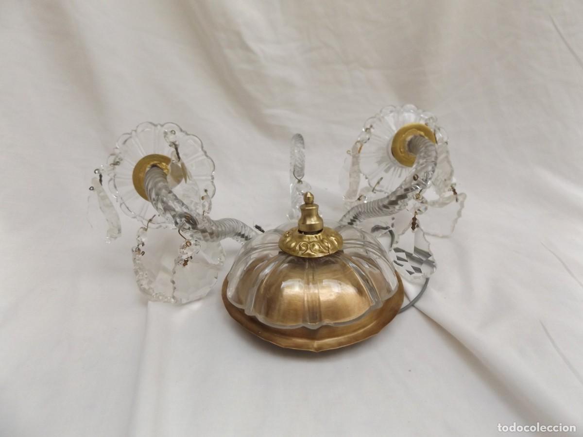 Vintage: aplique de vidrio con doble velas - Foto 4