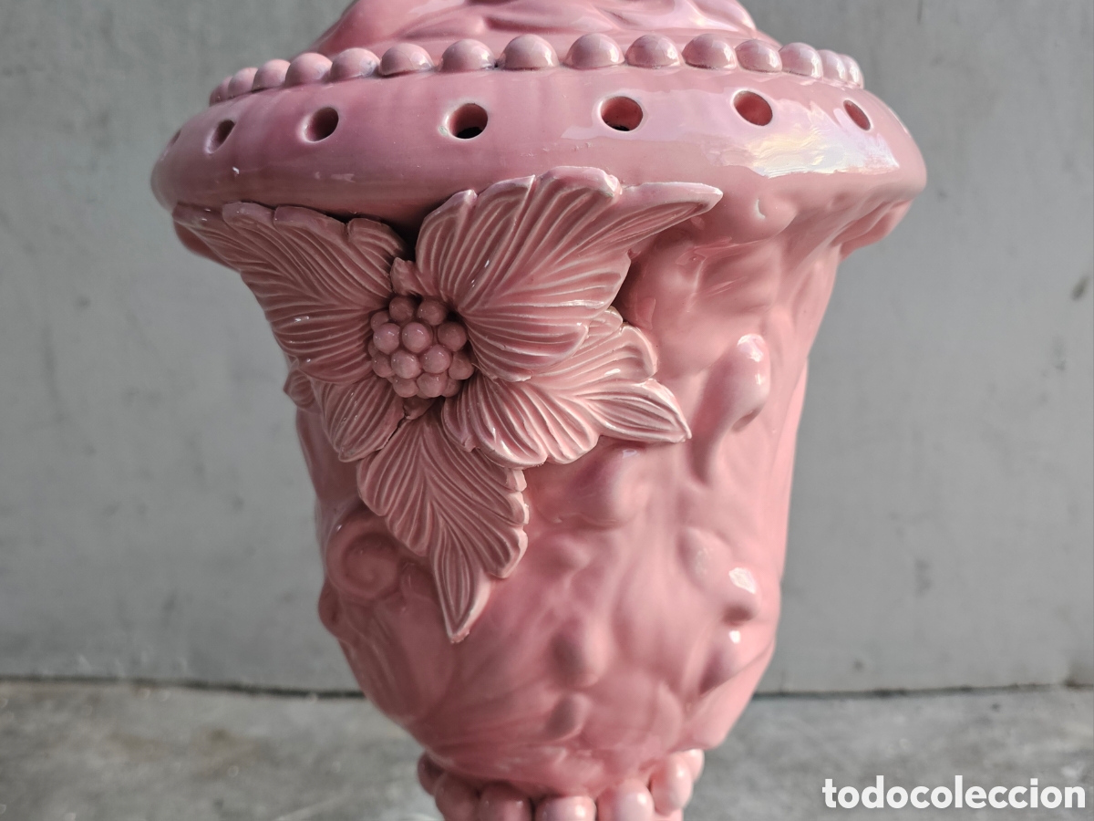 Vintage: Lampara Manises rosa - Foto 3