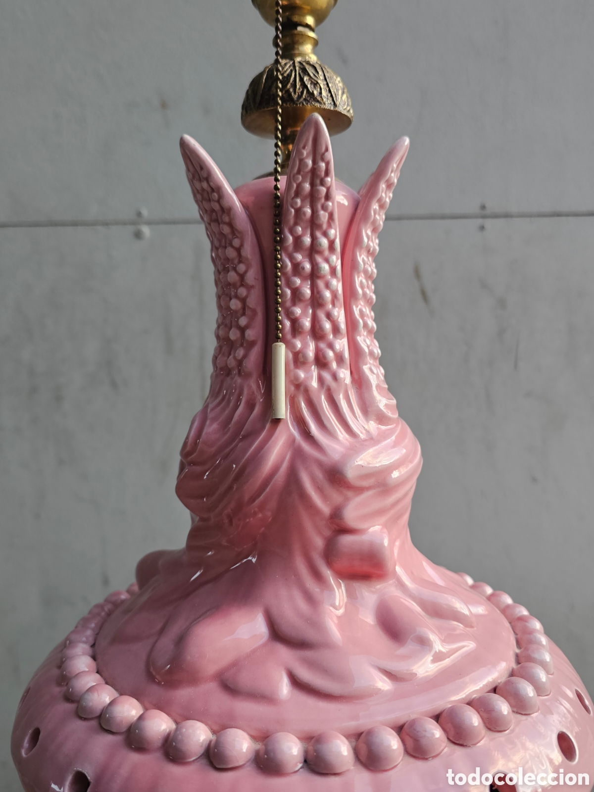 Vintage: Lampara Manises rosa - Foto 4