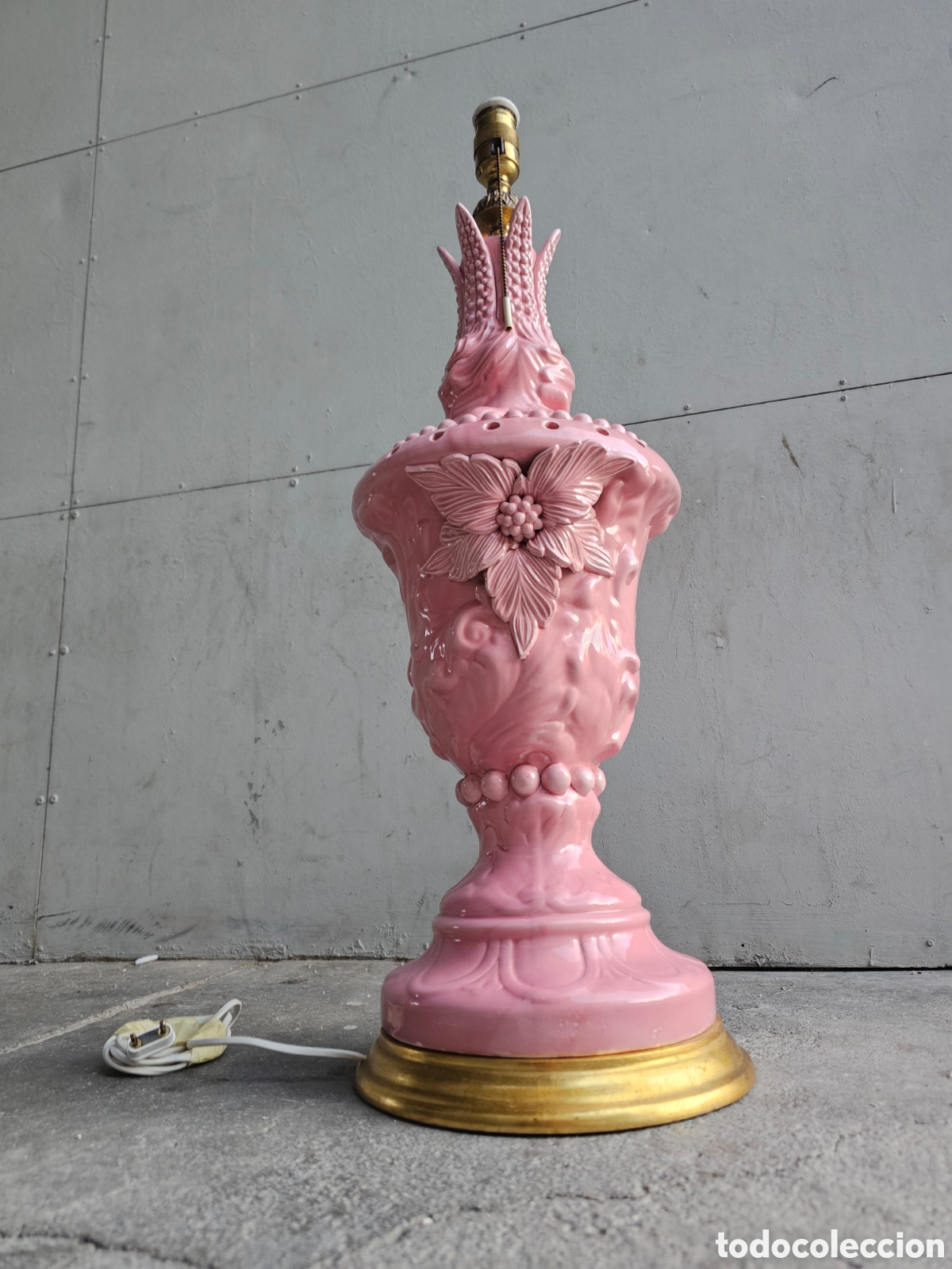 Vintage: Lampara Manises rosa - Foto 7