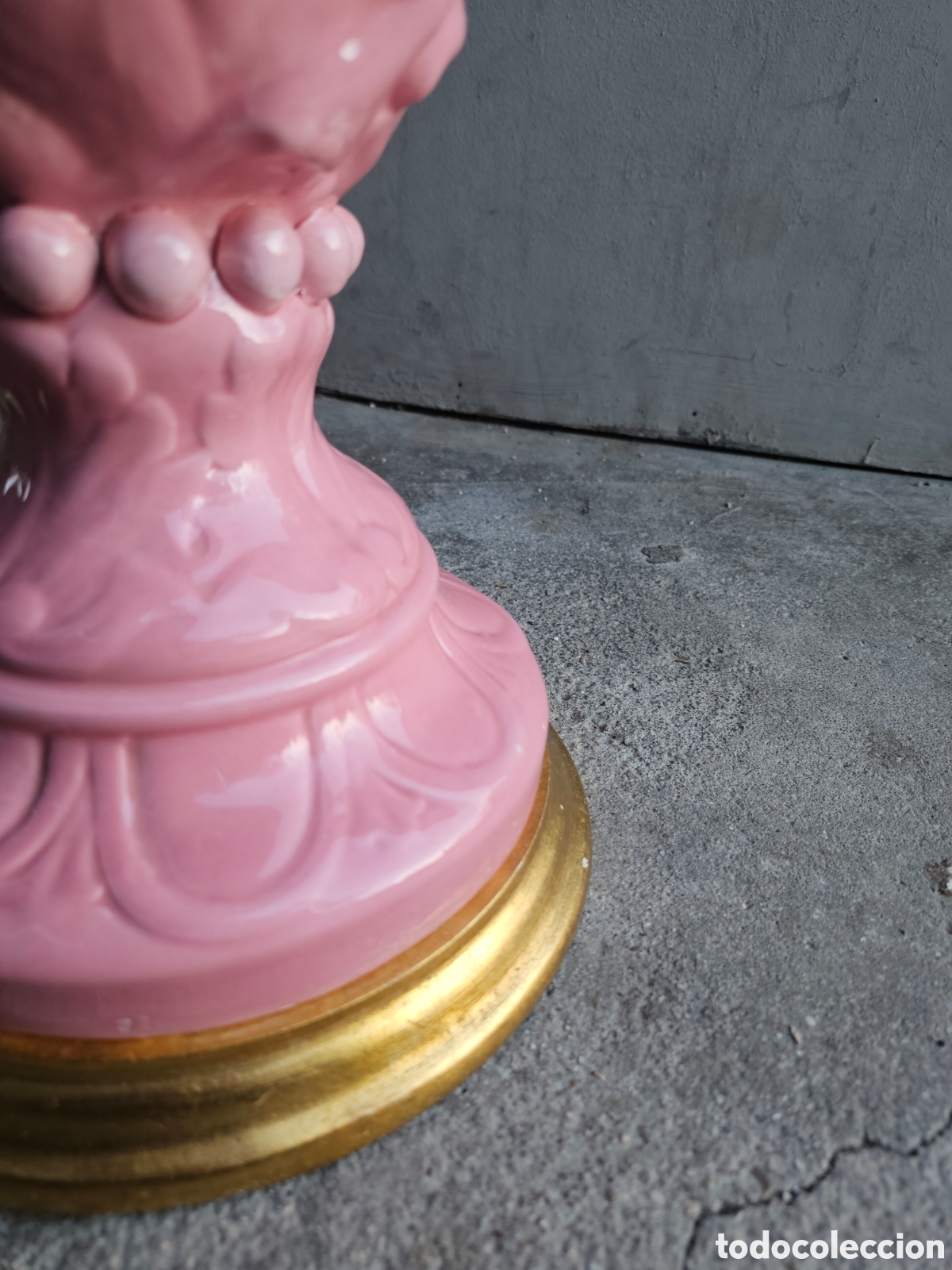 Vintage: Lampara Manises rosa - Foto 8