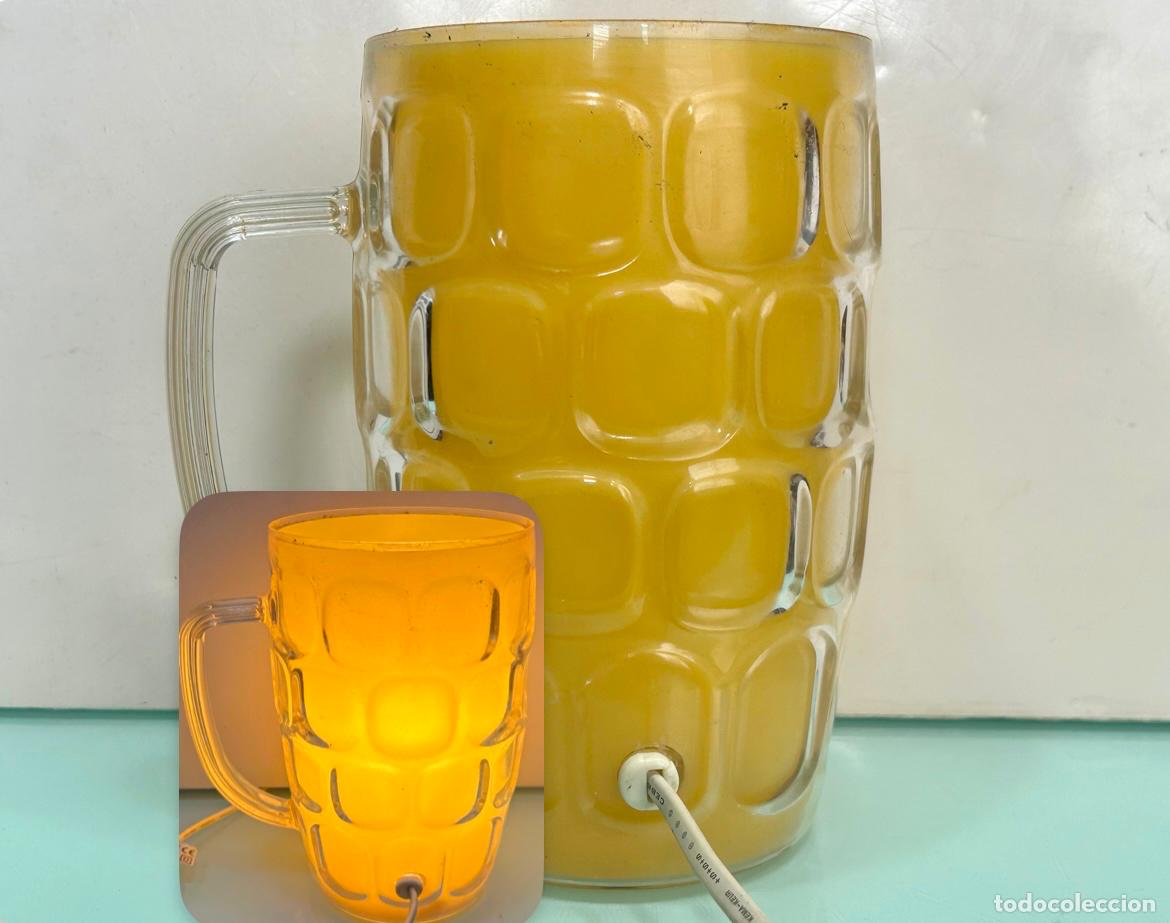 Vintage: L&Aacute;MPARA JARRA DE CERVEZA-CON LUZ-FUNCIONANDO-25 CMS - Foto 1
