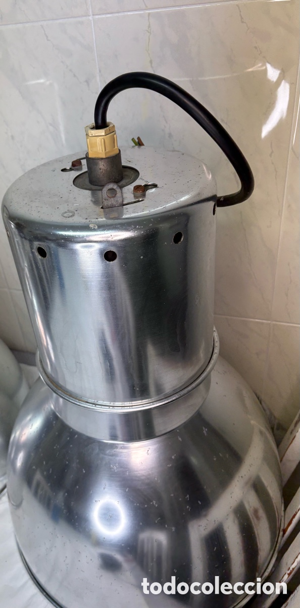 Vintage: 2 lamparas aluminio industriales - Foto 9